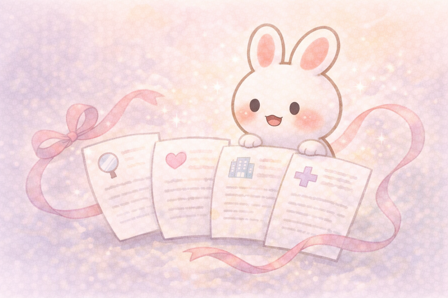 うさぎとカラフルなメモ用紙